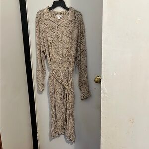 Leopard Print Long Sleeve Dress